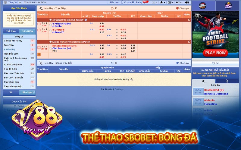 Thể Thao SBOBET Bóng Đá